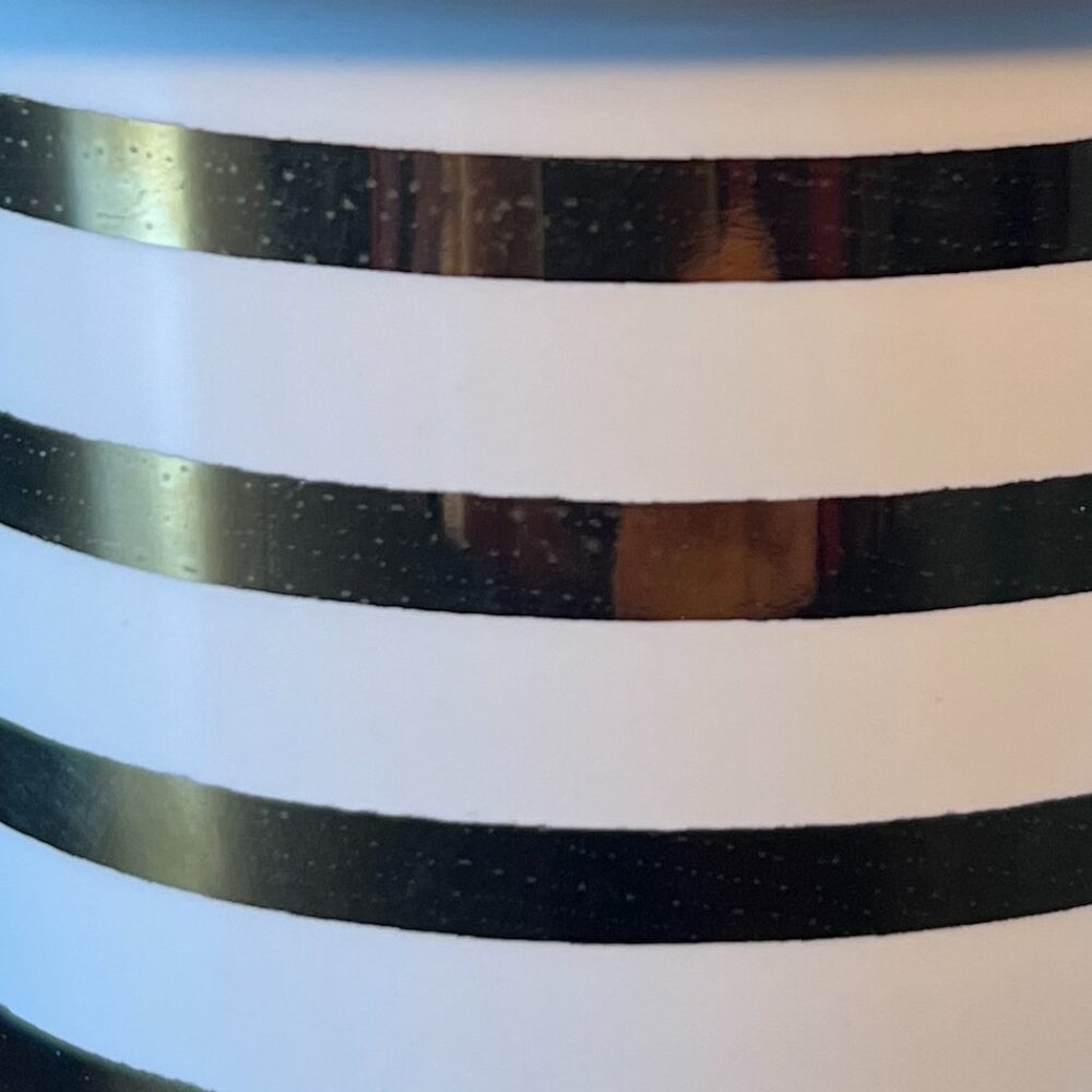 Burton + BURTON  Horizontal Metallic Gold Striped Ceramic Coffee Tea Mug Cup - Picture 8 of 12